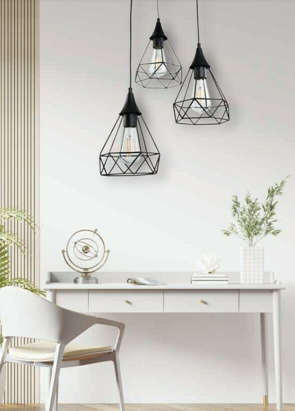 Inlight 4024 Κρεμαστό Φωτιστικό Μοντέρνο Τρίφωτο Πλέγμα Μαύρο