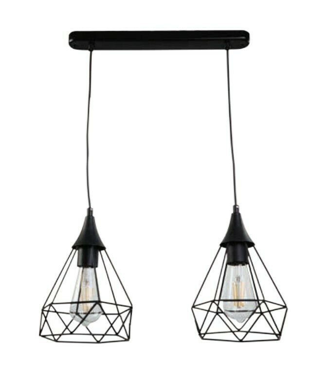 Inlight 4024 Κρεμαστό Φωτιστικό Μοντέρνο Δίφωτο Ράγα Μαύρο