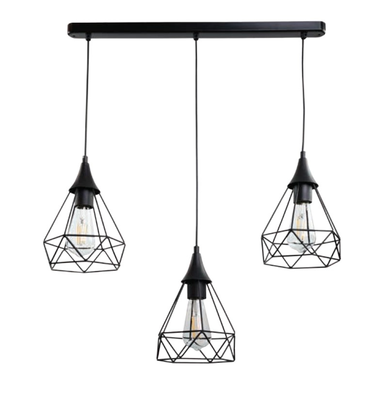 Inlight 4024 Κρεμαστό Φωτιστικό Μοντέρνο Τρίφωτο Ράγα Μαύρο