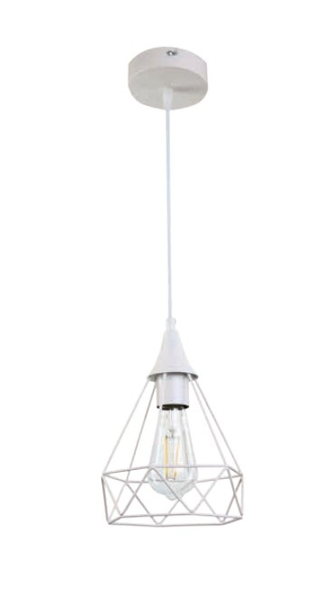 Inlight 4024 Κρεμαστό Φωτιστικό Μοντέρνο Μονόφωτο Πλέγμα Λευκό 