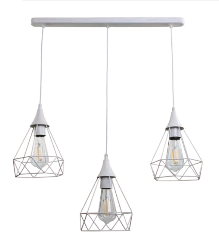 Inlight 4024 Κρεμαστό Φωτιστικό Μοντέρνο Τρίφωτο Ράγα Λευκό