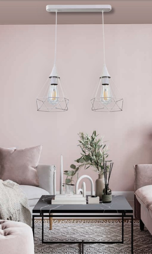 Inlight 4024 Κρεμαστό Φωτιστικό Μοντέρνο Δίφωτο Ράγα Λευκό - second view