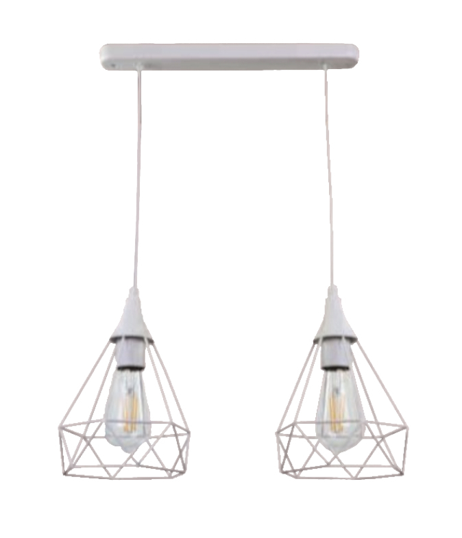 Inlight 4024 Κρεμαστό Φωτιστικό Μοντέρνο Δίφωτο Ράγα Λευκό