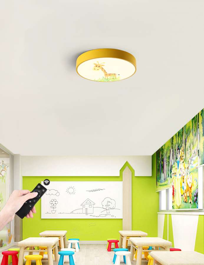 Atman Giraffe Μονόφωτο Παιδικό Φωτιστικό Πλαφονιέρα 60W σε Κίτρινο Χρώμα LEG-807