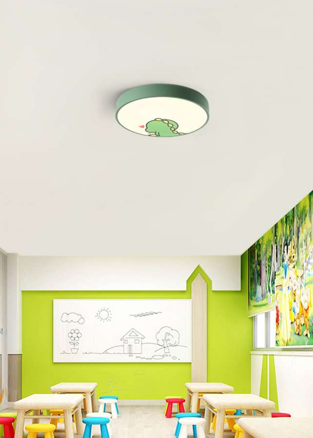 Atman Μονόφωτο Παιδικό Φωτιστικό Πλαφονιέρα 60W σε Πράσινο Χρώμα LEG 808
