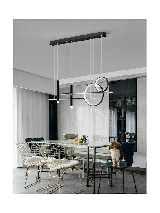 Atman Μοντέρνο Κρεμαστό Φωτιστικό Ράγα σε Μαύρο Χρώμα LEG-8716