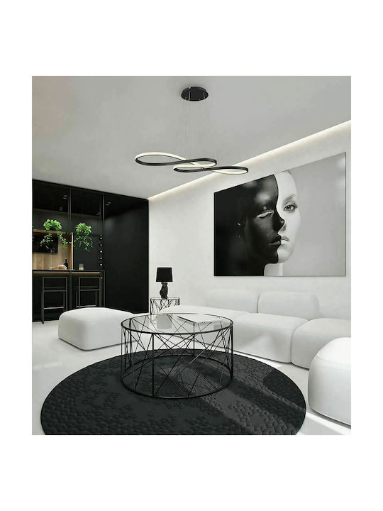 Atman Girona Μοντέρνο Κρεμαστό Φωτιστικό με Ενσωματωμένο LED σε Μαύρο Χρώμα LEG-22002 BL