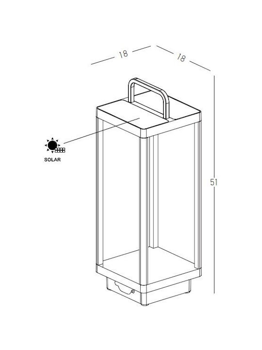 Zambelis Lights Φωτιστικό Φαναράκι LED Εξωτερικού Χώρου 3W με Θερμό Λευκό Φως IP54 Γκρι Ε302 - second view