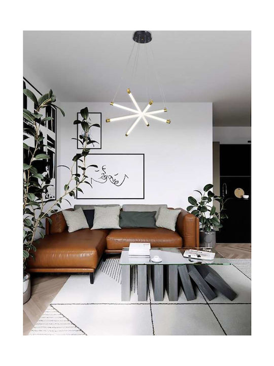 Atman Lorient Μοντέρνο Κρεμαστό Φωτιστικό με Ενσωματωμένο LED σε Μαύρο Χρώμα  LEG-2043/600-4