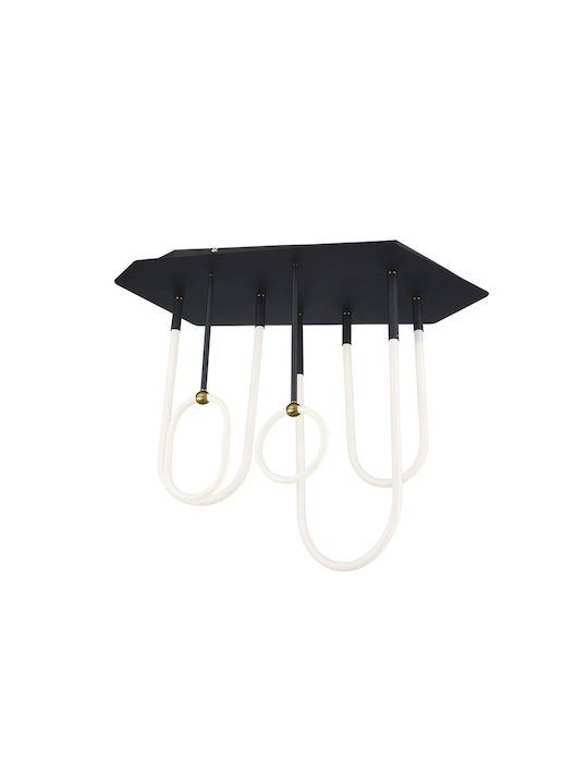 Atman Monaco Μοντέρνο Κρεμαστό Φωτιστικό με Ενσωματωμένο LED σε Μαύρο Χρώμα LEG-2069/3+2-BL - second view