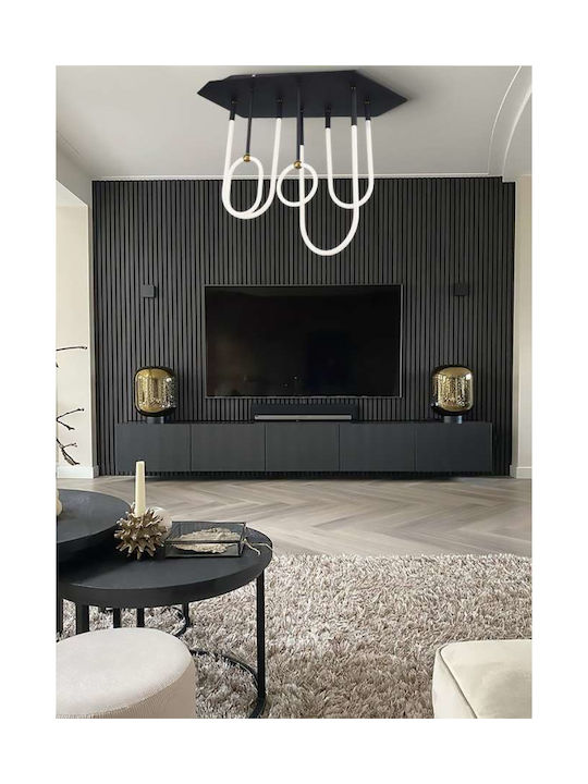 Atman Monaco Μοντέρνο Κρεμαστό Φωτιστικό με Ενσωματωμένο LED σε Μαύρο Χρώμα LEG-2069/3+2-BL