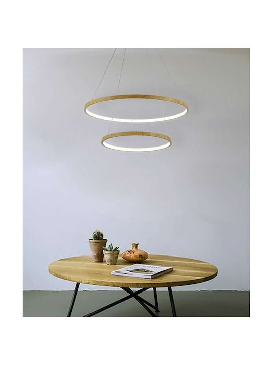 Atman Toledo Μοντέρνο Κρεμαστό Φωτιστικό με Ενσωματωμένο LED σε Μπεζ Χρώμα LEG-100R02L-WO