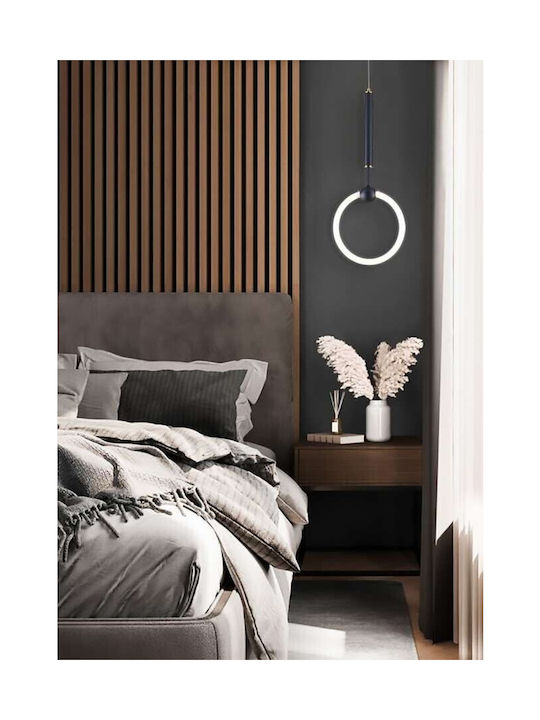 Atman Toulouse Μοντέρνο Κρεμαστό Φωτιστικό με Ενσωματωμένο LED σε Μαύρο Χρώμα LEG-2068Φ250-BL - second view