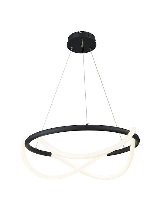 Atman Paris Μοντέρνο Κρεμαστό Φωτιστικό με Ενσωματωμένο LED σε Μαύρο Χρώμα LEG-2030-600-BL - second view