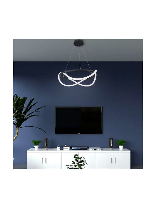 Atman Paris Μοντέρνο Κρεμαστό Φωτιστικό με Ενσωματωμένο LED σε Μαύρο Χρώμα LEG-2030-600-BL