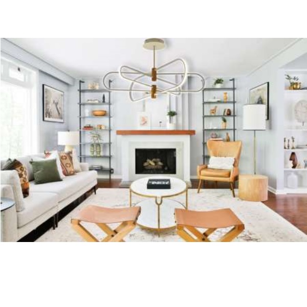 Atman Madrid Μοντέρνα Μεταλλική Πλαφονιέρα Οροφής με Ενσωματωμένο LED σε Λευκό χρώμα 78cm LEG-6032