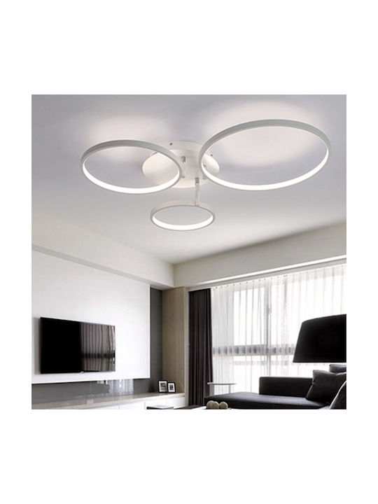 Atman Sevilla Μοντέρνα Μεταλλική Πλαφονιέρα Οροφής με Ενσωματωμένο LED σε Λευκό χρώμα 45cm LEG-10500/3