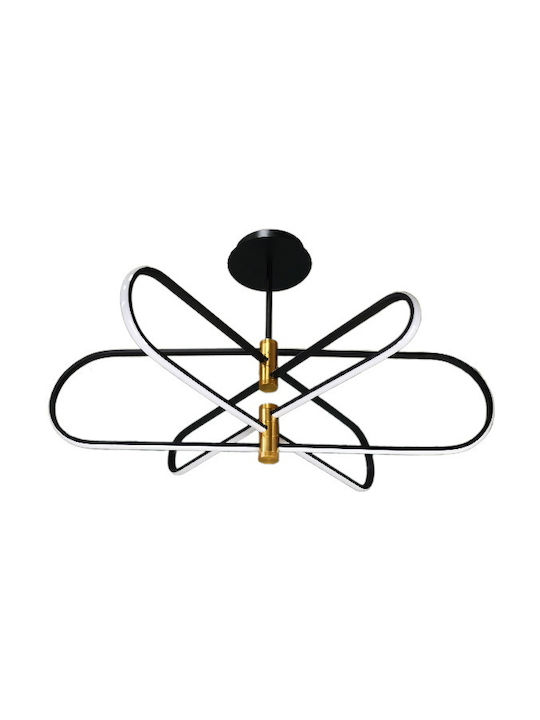 Atman Madrid Μοντέρνα Μεταλλική Πλαφονιέρα Οροφής με Ενσωματωμένο LED σε Μαύρο χρώμα 78cm LEG-6032-BL - second view