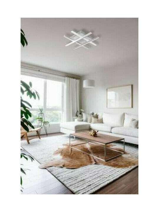 Atman Mallorca Μοντέρνα Μεταλλική Πλαφονιέρα Οροφής με Ενσωματωμένο LED σε Λευκό χρώμα 70cm LEG-10404