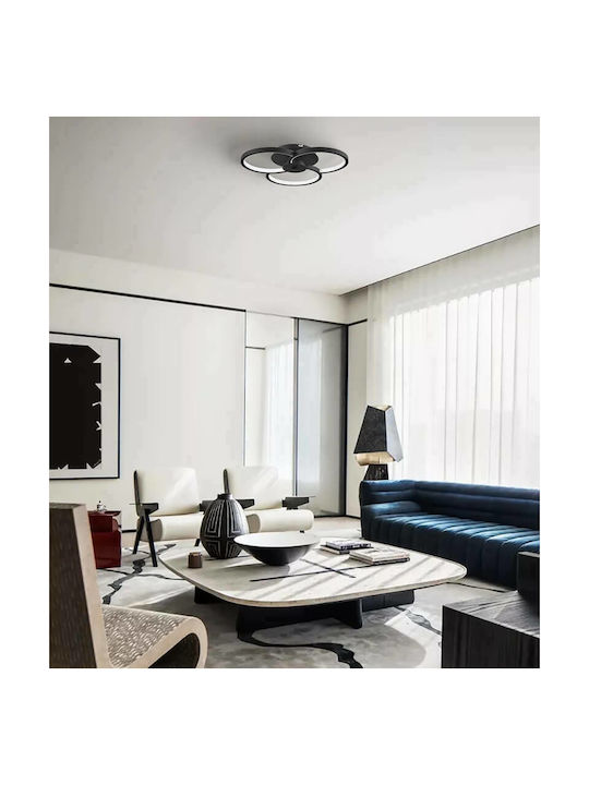 Atman Oviedo Μοντέρνα Μεταλλική Πλαφονιέρα Οροφής με Ενσωματωμένο LED σε Μαύρο χρώμα 40cm LEG-618-3L-BL