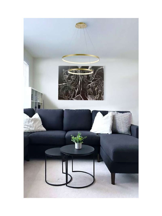 Atman Toledo Μοντέρνο Κρεμαστό Φωτιστικό με Ενσωματωμένο LED σε Χρυσό Χρώμα LEG-100R02L-GD