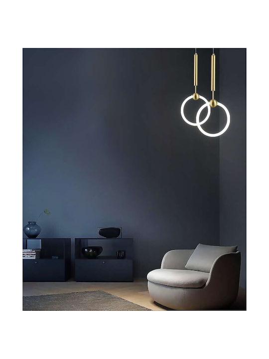 Atman Toulouse Μοντέρνο Κρεμαστό Φωτιστικό με Ενσωματωμένο LED σε Χρυσό Χρώμα  LEG-2068Φ250-GD 0.0 - second view