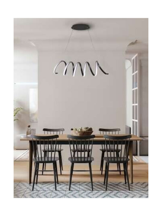 Atman Leggenda Malaga Μοντέρνο Κρεμαστό Φωτιστικό με Ενσωματωμένο LED Black σε Μαύρο Χρώμα LEG-10490-BL