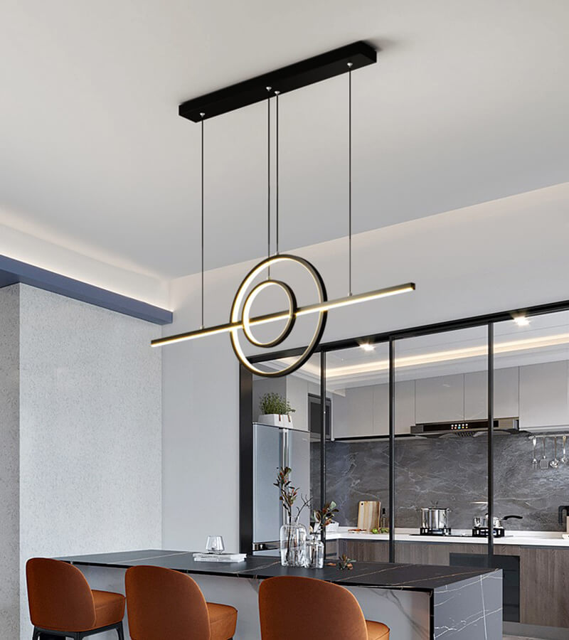 Atman Almeria Μοντέρνο Κρεμαστό Φωτιστικό Ράγα σε Μαύρο Χρώμα LEG-8705