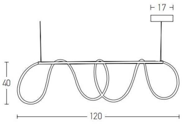 ΚΡΕΜΑΣΤΟ ΦΩΤΙΣΤΙΚΟ ΟΡΟΦΗΣ LED ΧΡΥΣΟ ΜΑΤ 60W 19254 | ZAMBELIS LIGHTS - second view