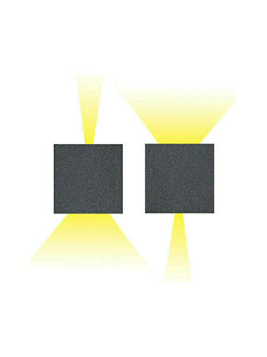 Zambelis Lights Στεγανή Επιτοίχια Πλαφονιέρα Εξωτερικού Χώρου με Ενσωματωμένο LED σε Μαύρο Χρώμα E-109 - second view