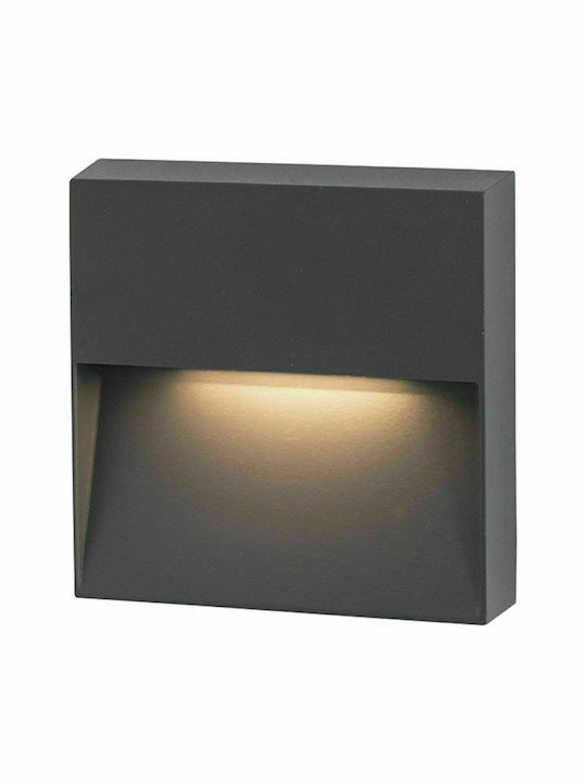Zambelis Lights Στεγανό Επιτοίχιο Σποτ Εξωτερικού Χώρου με Ενσωματωμένο LED σε Γκρι Χρώμα E241-G