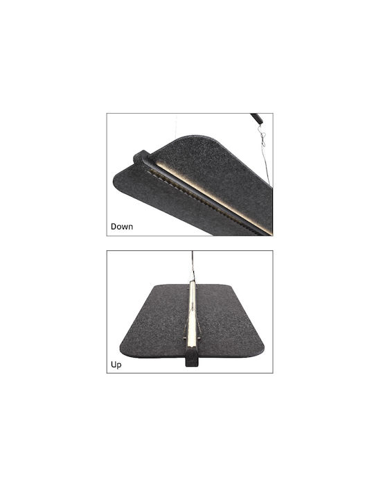 MUTE Ηχομονωτικά φωτιστικά Led Up/Down. 3000K. 60W. 7200lm. Up 125°/Down 60° CRI>80. IP20 Dimmable DALI μαύρο-γκρι VK/04563/132/B-G/W/DA 75168-116773 - μικρογραφία 4