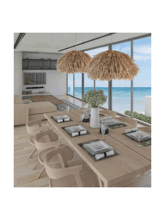 Zambelis Lights Κρεμαστό Φωτιστικό Μονόφωτο για Ντουί E27 Μπεζ 23197