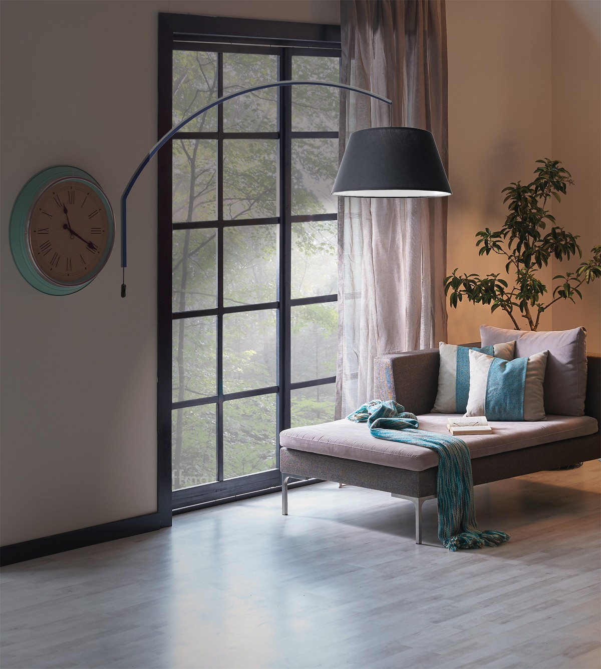 VK Lighting VK/04386/WA/B Μοντέρνο Φωτιστικό Τοίχου με Ντουί E27 σε Μαύρο Χρώμα Πλάτους 50cm