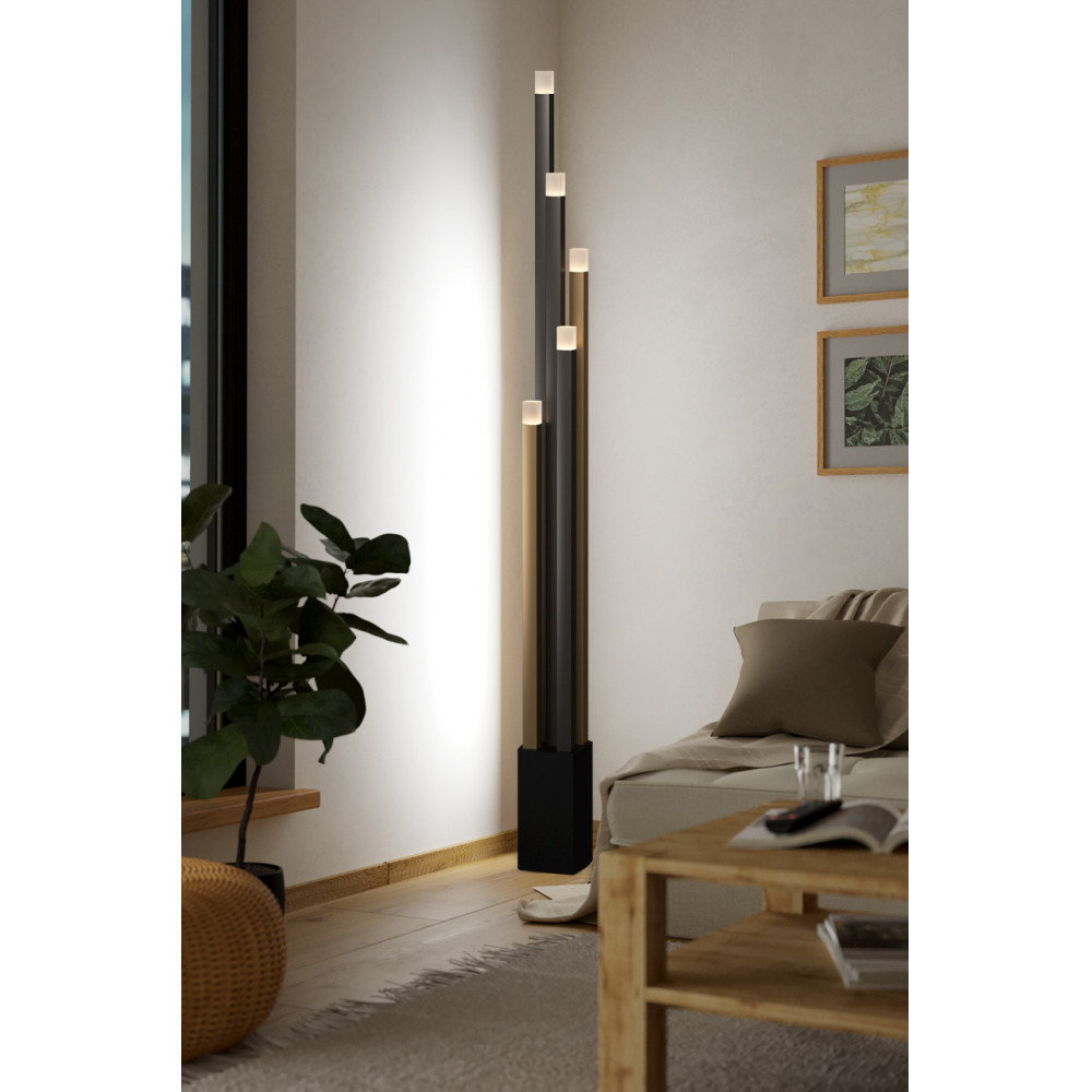 Eglo Estanterios Μοντέρνο LED Φωτιστικό Δαπέδου Υ160xΜ13εκ. με Θερμό Λευκό Φως σε Μαύρο Χρώμα 39908