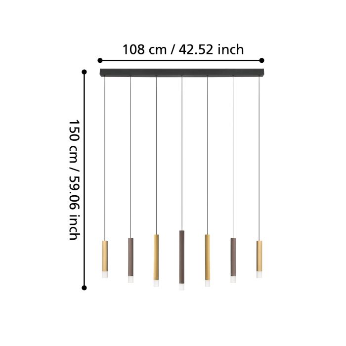 Eglo Estanterios Μοντέρνο Κρεμαστό Φωτιστικό Ράγα με Ενσωματωμένο LED Πολύχρωμο 39906 - μικρογραφία 4