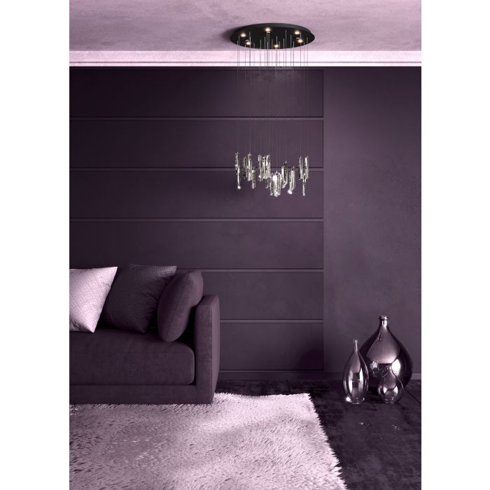 Eglo Sardenara Μοντέρνο Κρεμαστό Φωτιστικό με Ενσωματωμένο LED σε Μαύρο Χρώμα 390209