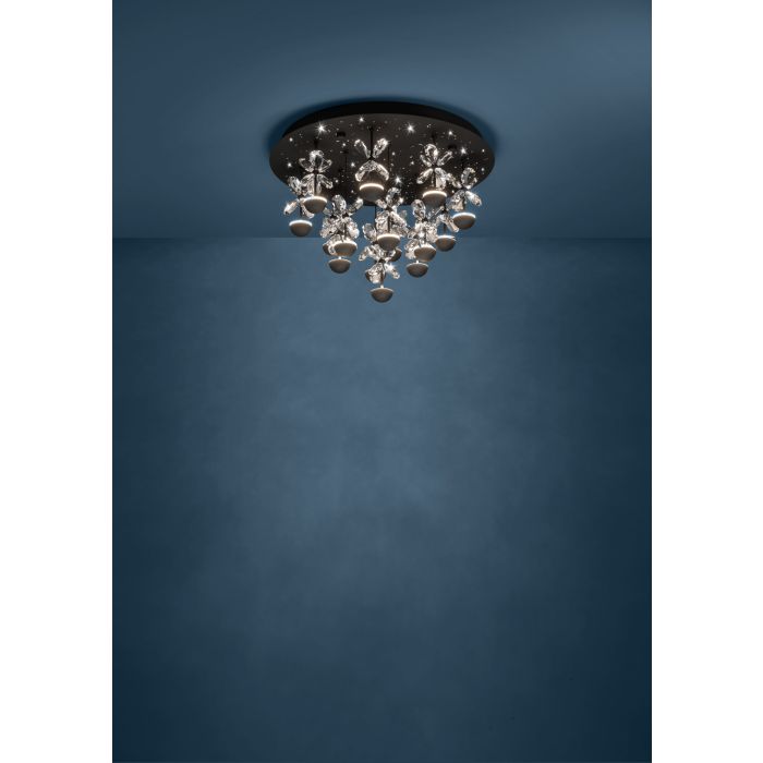 Eglo Πλαφονιέρα Οροφής με Ενσωματωμένο LED σε Μαύρο χρώμα 50cm 390275