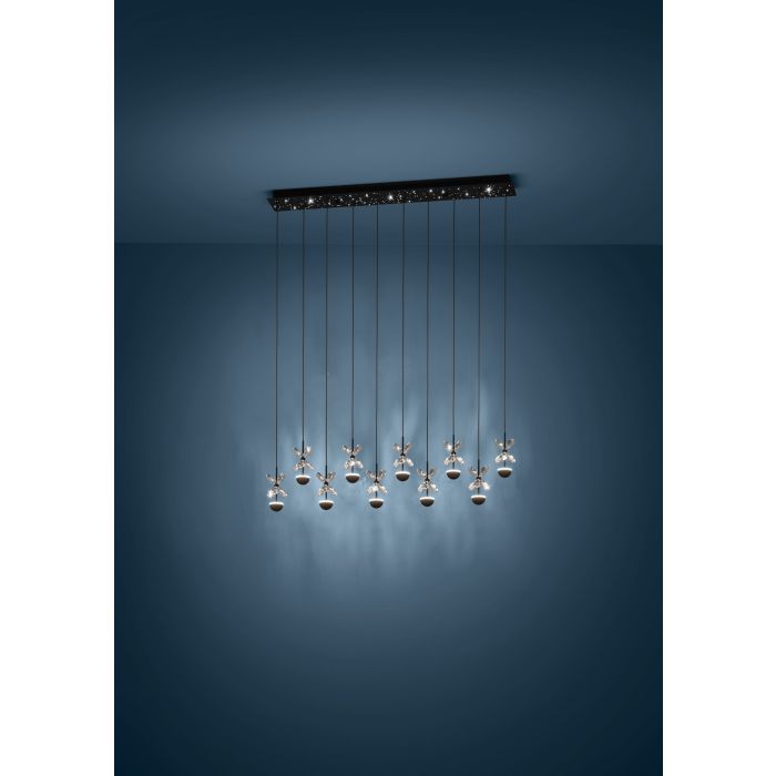 Eglo Pianopoli 2 Κρεμαστό Φωτιστικό LED Ράγα Μαύρο 390278