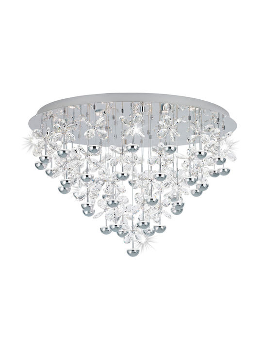 Eglo Pianopoli Μοντέρνα Πλαφονιέρα Οροφής με Ενσωματωμένο LED και Κρύσταλλα σε Ασημί χρώμα 43cm 39246 - second view