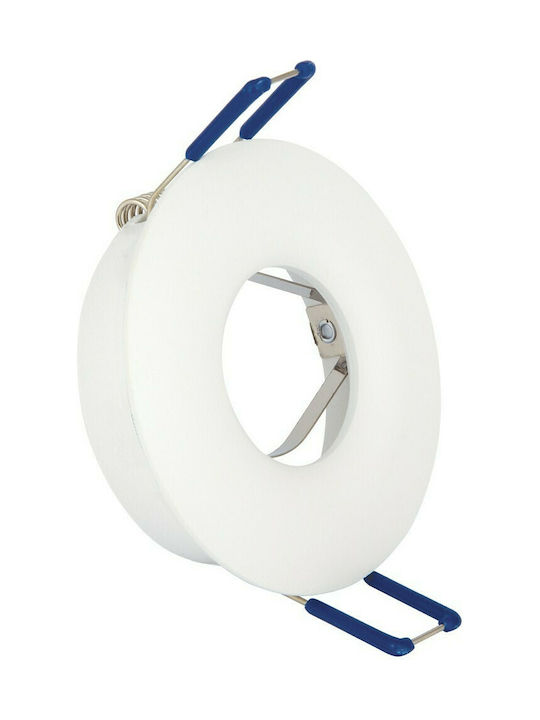 VK Lighting VK/03068/W Στρογγυλό Μεταλλικό Χωνευτό Σποτ με Ντουί GU10 σε Λευκό χρώμα 8.2x8.2cm