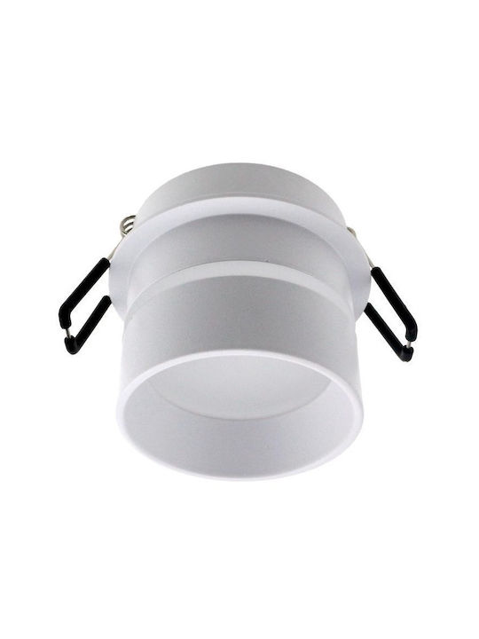 Geyer Στρογγυλό Μεταλλικό Χωνευτό Σποτ με Ντουί GU10 σε Λευκό χρώμα 7.5x7.5cm SPR75UW