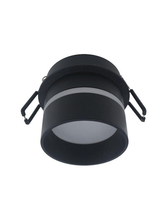 Geyer Στρογγυλό Μεταλλικό Χωνευτό Σποτ με Ντουί GU10 σε Μαύρο χρώμα 7.5x7.5cm SPR75UB