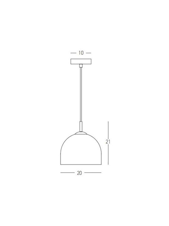 Zambelis Lights Μοντέρνο Κρεμαστό Φωτιστικό Μονόφωτο Καμπάνα με Ντουί E14 Διάφανο 22115 - second view