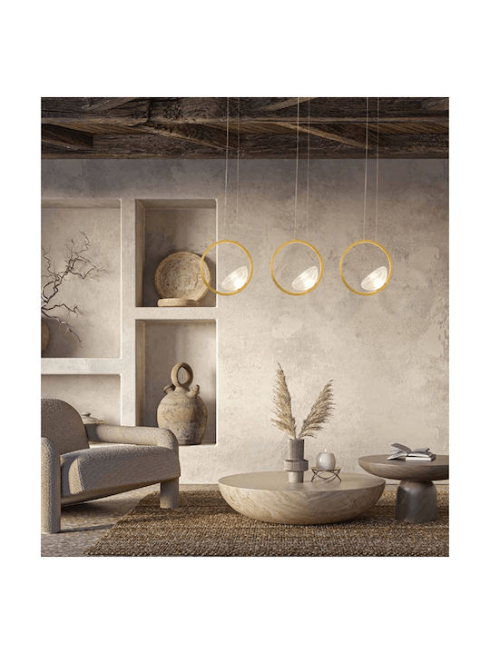 Zambelis Lights Κρεμαστό Φωτιστικό Τρίφωτο Χρυσό 23029